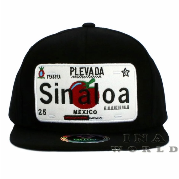 MEXICO Hat State License Plate Snapback Flat Bill Black Baseball Cap- SINALOA - Picture 2 of 6